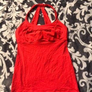 Orange red sports tank top